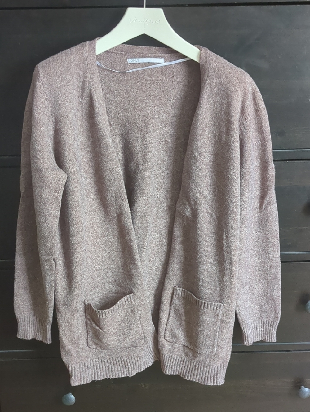 ONLY Dusty Rose Open-Front Pocket Cardigan
